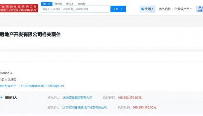 绿地控股集团等被执行1.6亿
