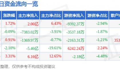 股票行情快报：拓维信息（002261）8月6日主力资金净买入2.06亿元